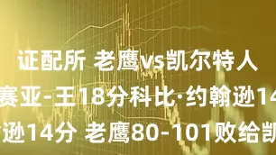 证配所 老鹰vs凯尔特人比分：以赛亚-王18分科比·约翰逊14分 老鹰80-101败给凯尔特人