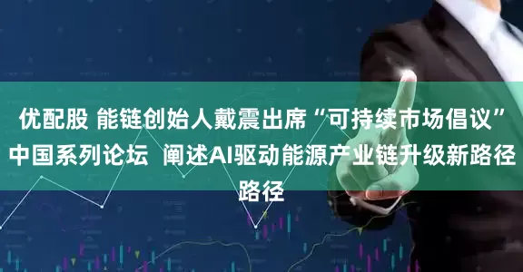 优配股 能链创始人戴震出席“可持续市场倡议”中国系列论坛  阐述AI驱动能源产业链升级新路径